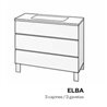 Mueble con lavabo y cajones de fen&oacute;lico ELBA Doccia