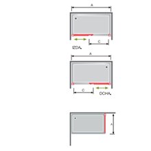 Mampara angular puerta corredera y lateral fijo para ducha MS102 Kassandra