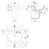 Lavabo con semipedestal Elia 60x48,5cm