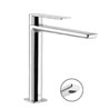 Grifo de lavabo Loft-Tres ca&ntilde;o medio cascada con maneta