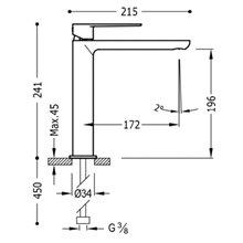 Grifo de lavabo Blanco M TRES LOFT