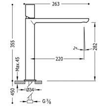 Grifo de lavabo Violeta L TUB TRES LOFT