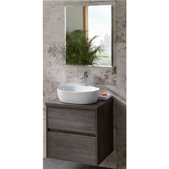 Pack mueble con 2 cajones, lavabo sobreencimera y espejo DECO LINE Sanchis
