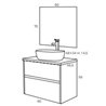 Pack mueble con 2 cajones, lavabo sobreencimera y espejo DECO LINE Sanchis