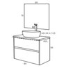 Pack mueble con 2 cajones, lavabo sobreencimera y espejo DECO LINE Sanchis