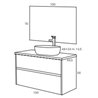 Pack mueble con 2 cajones, lavabo sobreencimera y espejo DECO LINE Sanchis