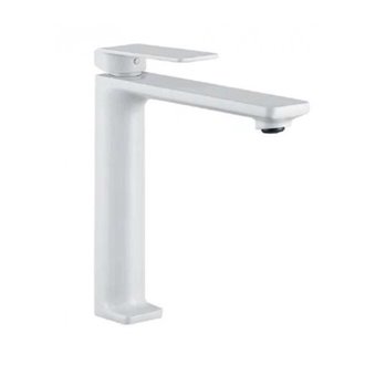 Grifo lavabo ca&ntilde;o alto blanco mate Imex Fiyi