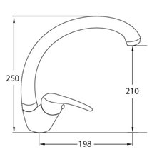 Grifo de cocina caño curvo Nerea Futurbaño