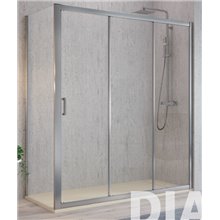 Mampara frontal 2 puertas correderas y lateral fijo DI101+DI103 Kassandra
