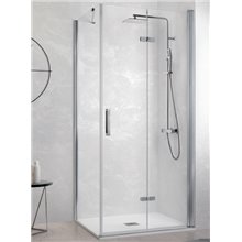 Mampara frontal puerta plegable y lateral fijo NA307 Kassandra