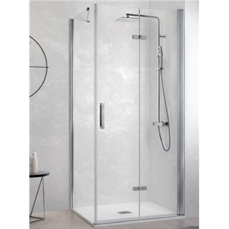 Mampara frontal puerta plegable y lateral fijo NA307 Kassandra