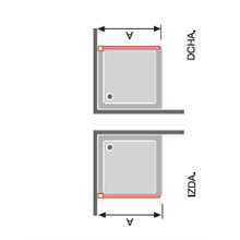 Mampara frontal puerta plegable y lateral fijo NA307 Kassandra