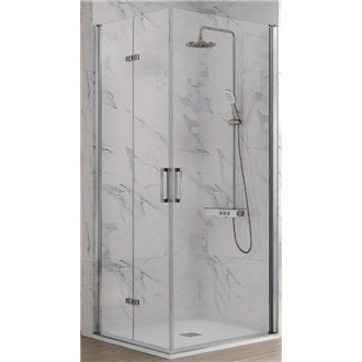 Mampara angular lateral plegable + puerta abatible NA305 Kassandra