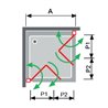 Mampara angular 2 puertas plegables NA306 Kassandra