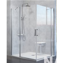 Mampara angular 2 fijos + 2 puertas abatibles NA505 Kassandra