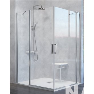 Mampara angular 2 fijos + 2 puertas abatibles NA505 Kassandra