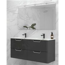 Mueble de baño con lavabo cerámico dos senos 120cm Life Royo