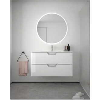 Mueble de ba&ntilde;o 2 cajones con lavabo cer&aacute;mico 100cm Life Royo