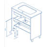Mueble de ba&ntilde;o 3 cajones con lavabo cer&aacute;mico 80 o 100cm Life Royo