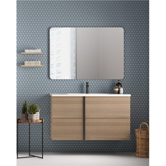 Mueble de ba&ntilde;o con lavabo cer&aacute;mico 2 cajones 100cm Onix+ Royo