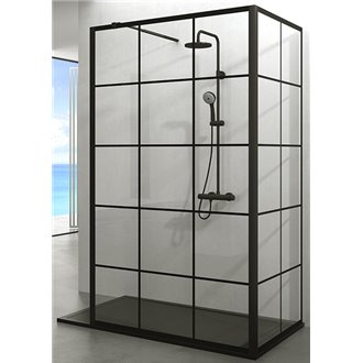 Mampara frontal panel fijo SCREEN BLACK CHESS ANGULAR GME