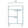 Mueble de ba&ntilde;o con lavabo cer&aacute;mico 60cm Confort Royo