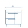 Mueble de ba&ntilde;o con lavabo cer&aacute;mico 80cm Confort Royo