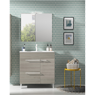 Mueble de ba&ntilde;o con lavabo cer&aacute;mico 80cm Confort Royo