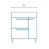 Mueble de ba&ntilde;o con lavabo cer&aacute;mico 70cm Confort Royo
