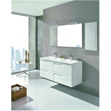 Mueble de baño 4 cajones con lavabo cerámico 2 senos 120cm Vitale Royo
