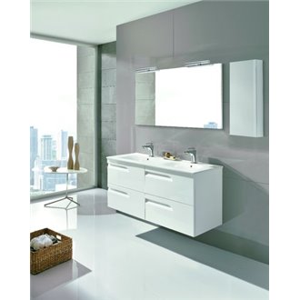 Mueble de ba&ntilde;o 4 cajones con lavabo cer&aacute;mico 2 senos 120cm Vitale Royo
