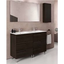 Mueble de baño 6 cajones con lavabo cerámico 2 senos 120cm Vitale Royo