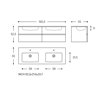 Mueble 4 cajones con lavabo de 2 senos 160,5cm Mood COSMIC