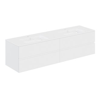 Mueble 4 cajones con lavabo de 2 senos 200,5cm Mood COSMIC
