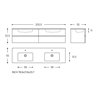 Mueble 4 cajones con lavabo de 2 senos 200,5cm Mood COSMIC