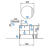 Mueble 900/D blanco mate con patas UNIIQ SALGAR