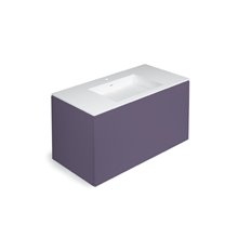 Mueble 2 cajones con lavabo 100cm acabado mate...