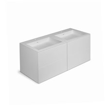 Mueble 4 cajones con lavabo de 2 senos 120cm acabado brillo Block COSMIC