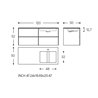 Mueble 4 cajones con lavabo derecha 120cm acabado mate Block COSMIC