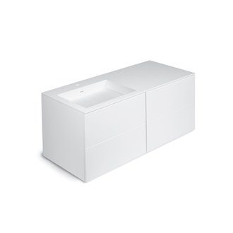 Mueble 4 cajones con lavabo izquierda 120cm acabado mate Block COSMIC