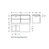 Mueble 4 cajones con lavabo izquierda 120cm acabado brillo Block COSMIC