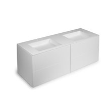Mueble 4 cajones con lavabo de 2 senos 160cm acabado mate Block COSMIC