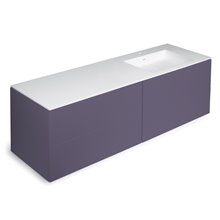 Mueble 4 cajones con lavabo derecha 160cm acabado brillo Block COSMIC