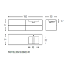 Mueble 4 cajones con lavabo derecha 160cm acabado brillo Block COSMIC