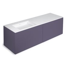Mueble 4 cajones con lavabo izquierda 160cm acabado brillo Block COSMIC