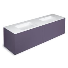 Mueble 4 cajones con lavabo de 2 senos 200 cm acabado mate Block COSMIC