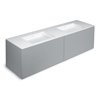 Mueble 4 cajones con lavabo de 2 senos 200cm acabado brillo Block COSMIC