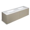 Mueble 4 cajones con lavabo de 2 senos 200cm acabado brillo Block COSMIC
