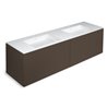 Mueble 4 cajones con lavabo de 2 senos 200cm acabado brillo Block COSMIC