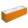 Mueble 4 cajones con lavabo de 2 senos 200cm acabado brillo Block COSMIC